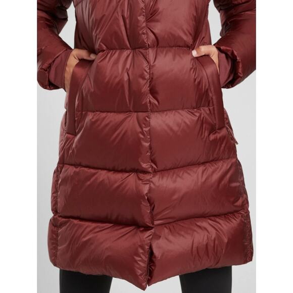 NWOT Athleta XS Burgundy Lofty Down Hooded Coat Puffer Parka Maple Maroon Red - Picture 10 of 16